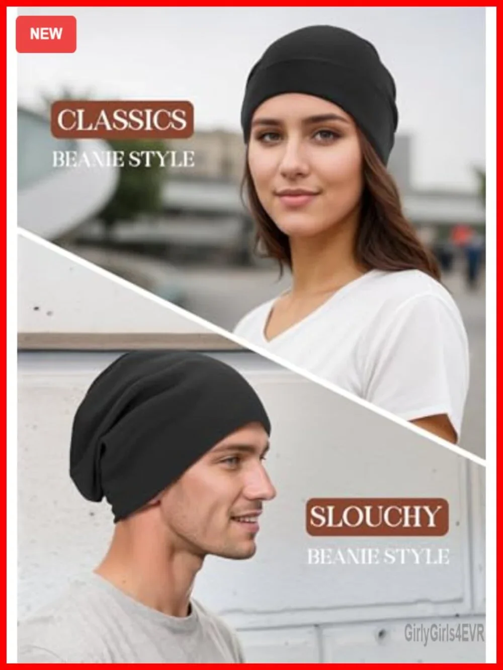 Slouchy Beanie Hat Baggy Cotton Skull Cap Lightweight Hip Hop